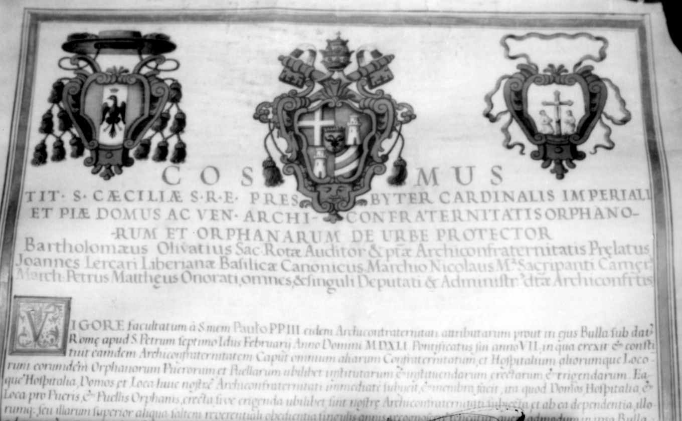 stemma papale/ stemmi (bolla papale) - ambito italiano (sec. XVI)