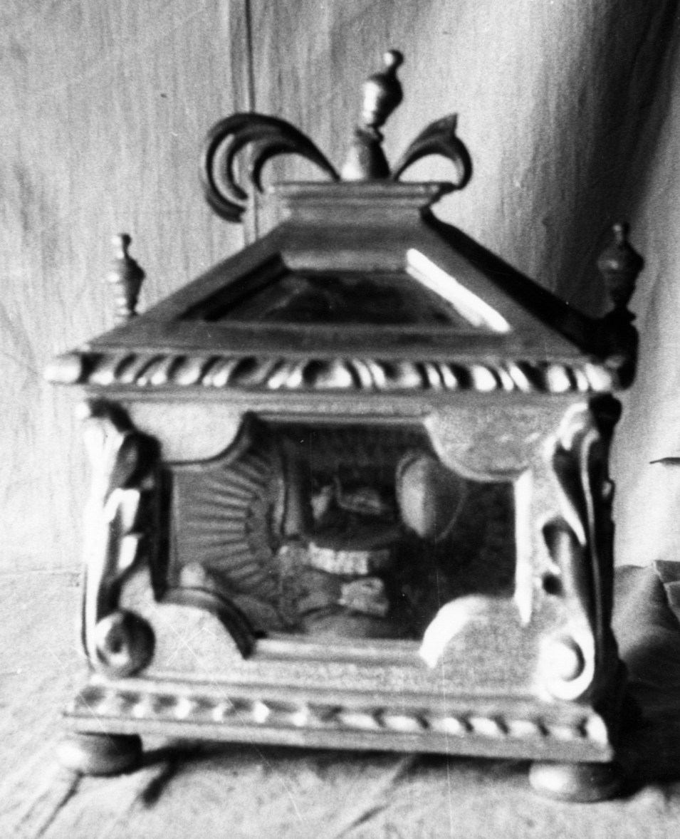 reliquiario a teca - a urna - produzione bolognese (sec. XVII)