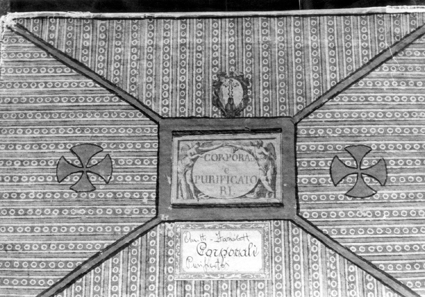 angeli reggicartiglio (scatola) - produzione bolognese (sec. XIX)