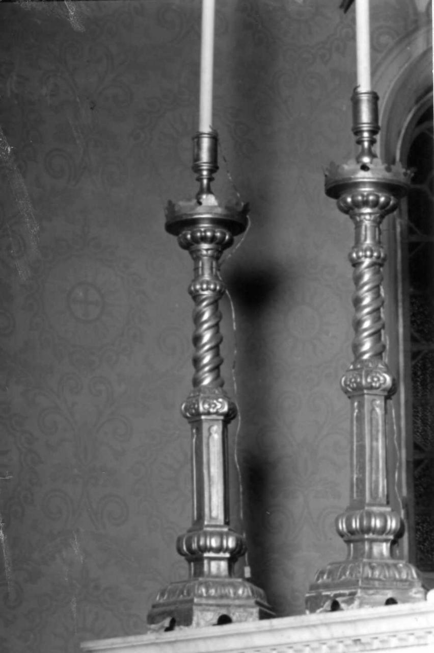 candeliere d'altare, serie - bottega emiliana (inizio sec. XX)