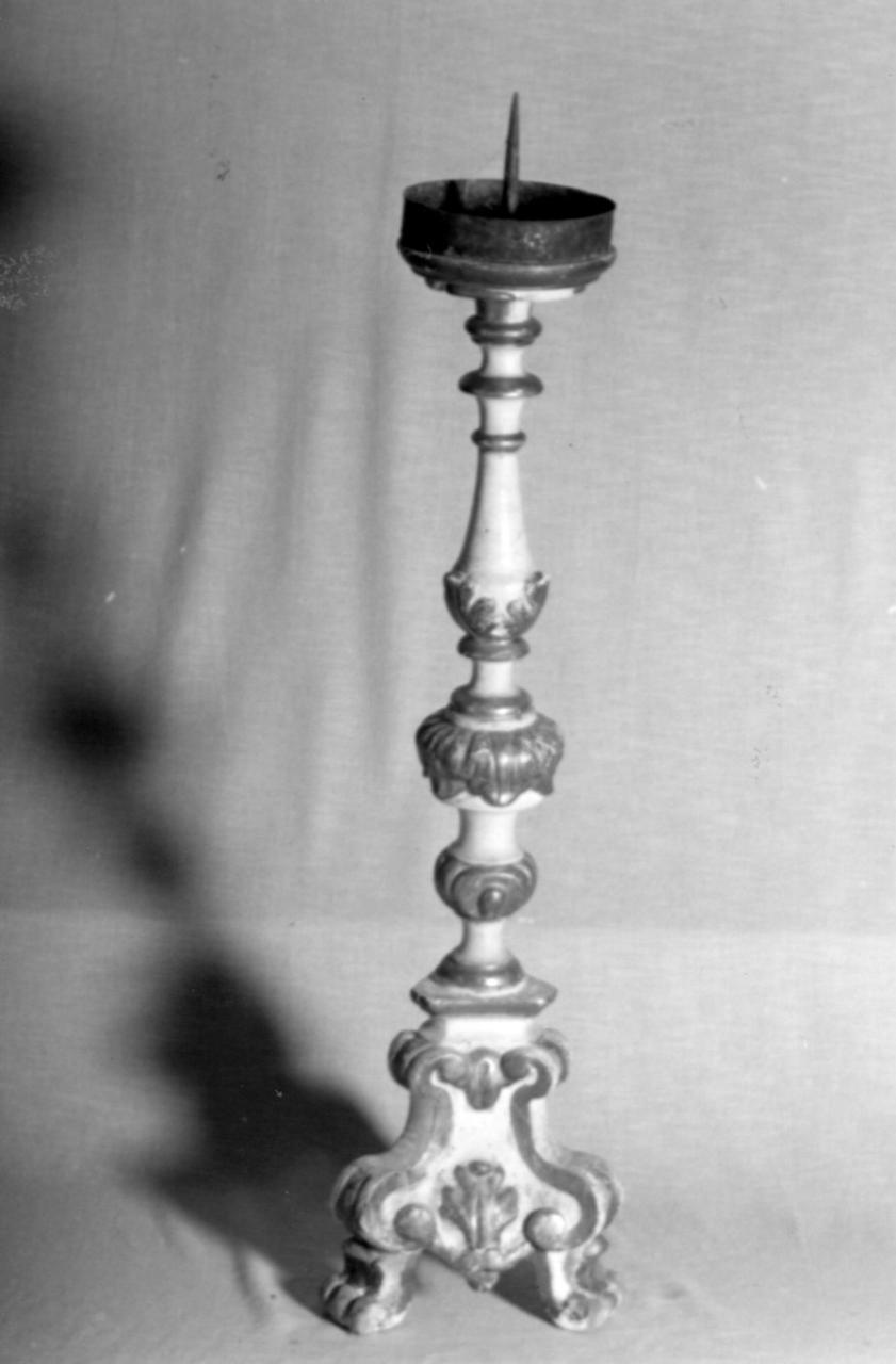 candeliere, serie - bottega emiliana (fine/inizio secc. XVIII/ XIX)