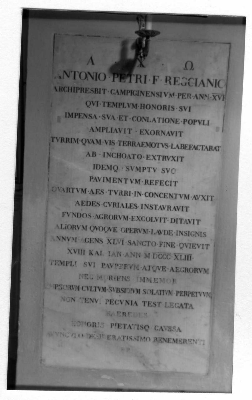 lapide tombale - bottega emiliana (secondo quarto sec. XIX)