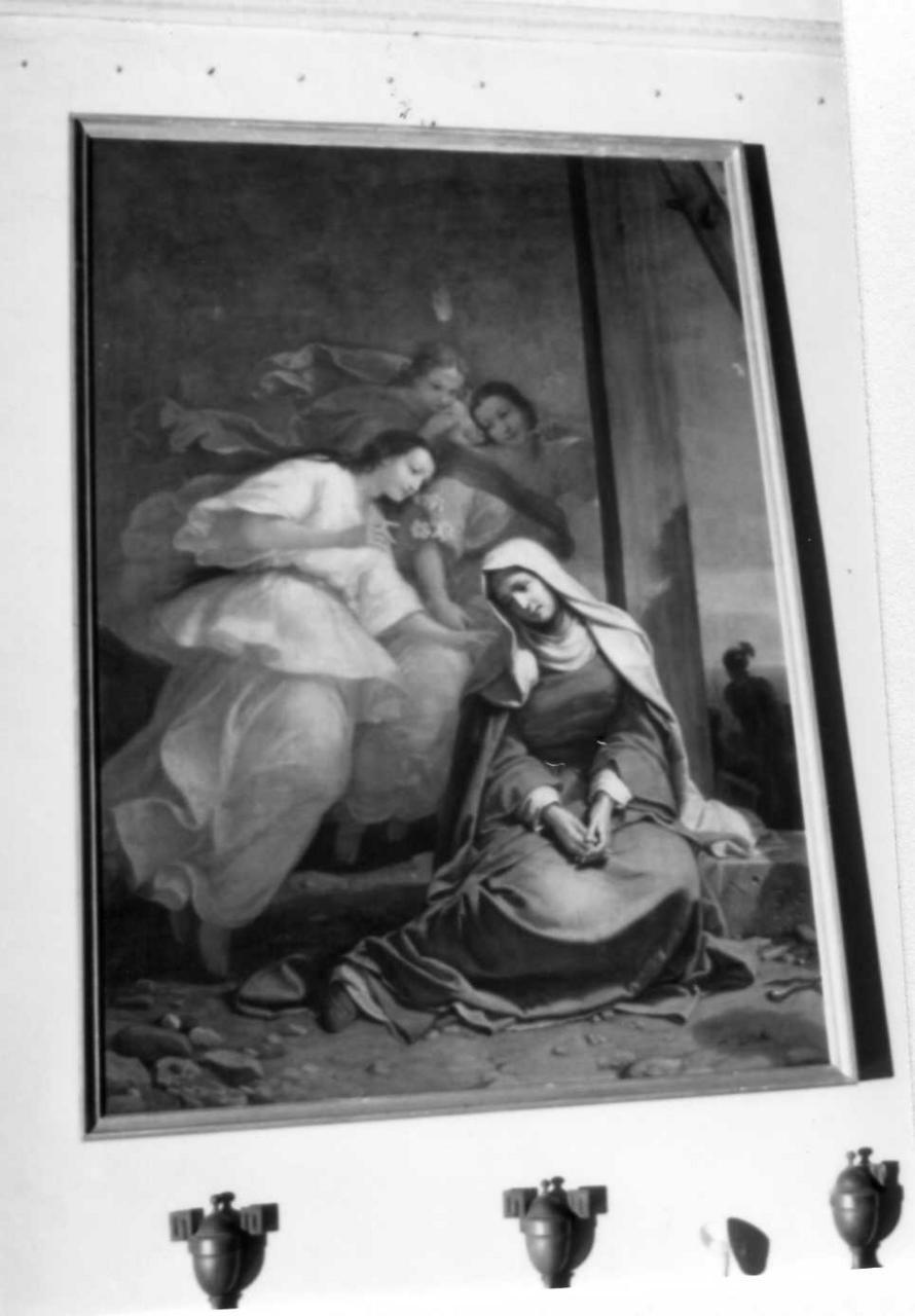 Madonna Addolorata consolata dall'Angelo (dipinto) di Scaramuzza Francesco (ultimo quarto sec. XIX)