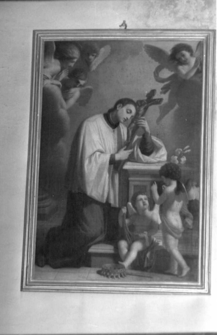 San Luigi Gonzaga in adorazione della croce (dipinto) - ambito emiliano (inizio sec. XIX)