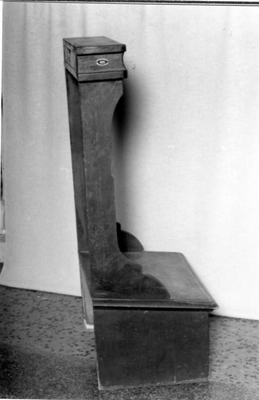 inginocchiatoio - a montanti sagomati, serie - bottega emiliana (fine sec. XIX)