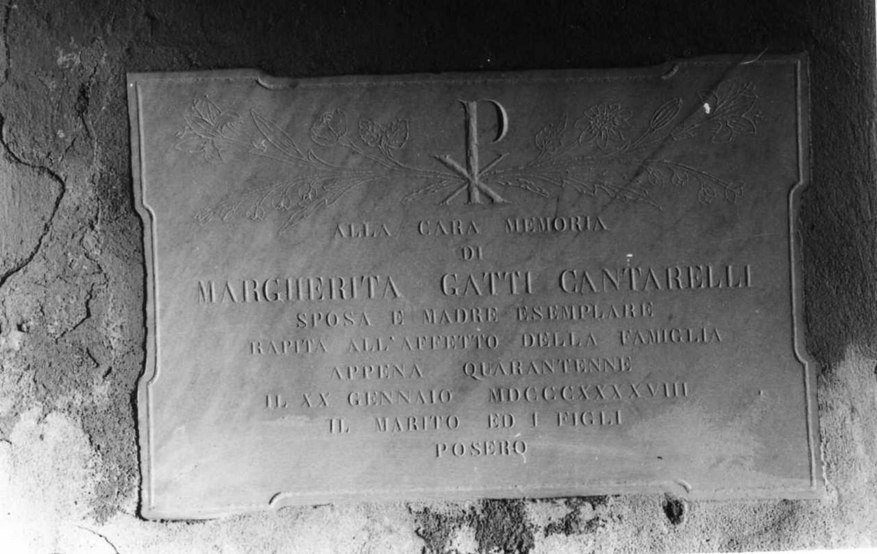 lapide commemorativa - bottega emiliana (metà sec. XIX)