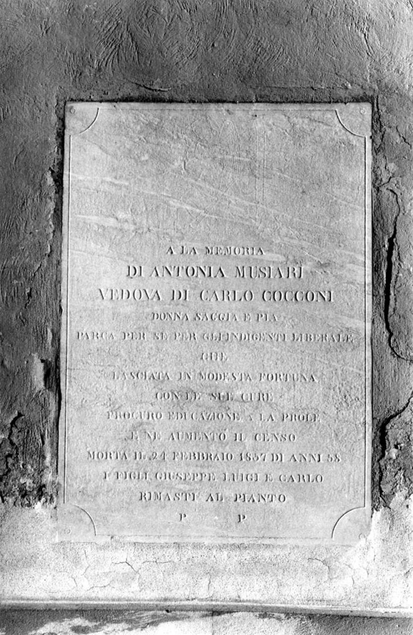 lapide tombale - bottega emiliana (metà sec. XIX)