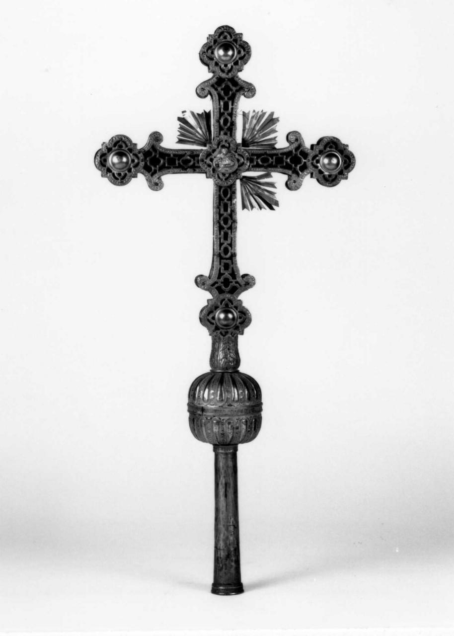 croce processionale - bottega italiana (sec. XVII, sec. XIX)