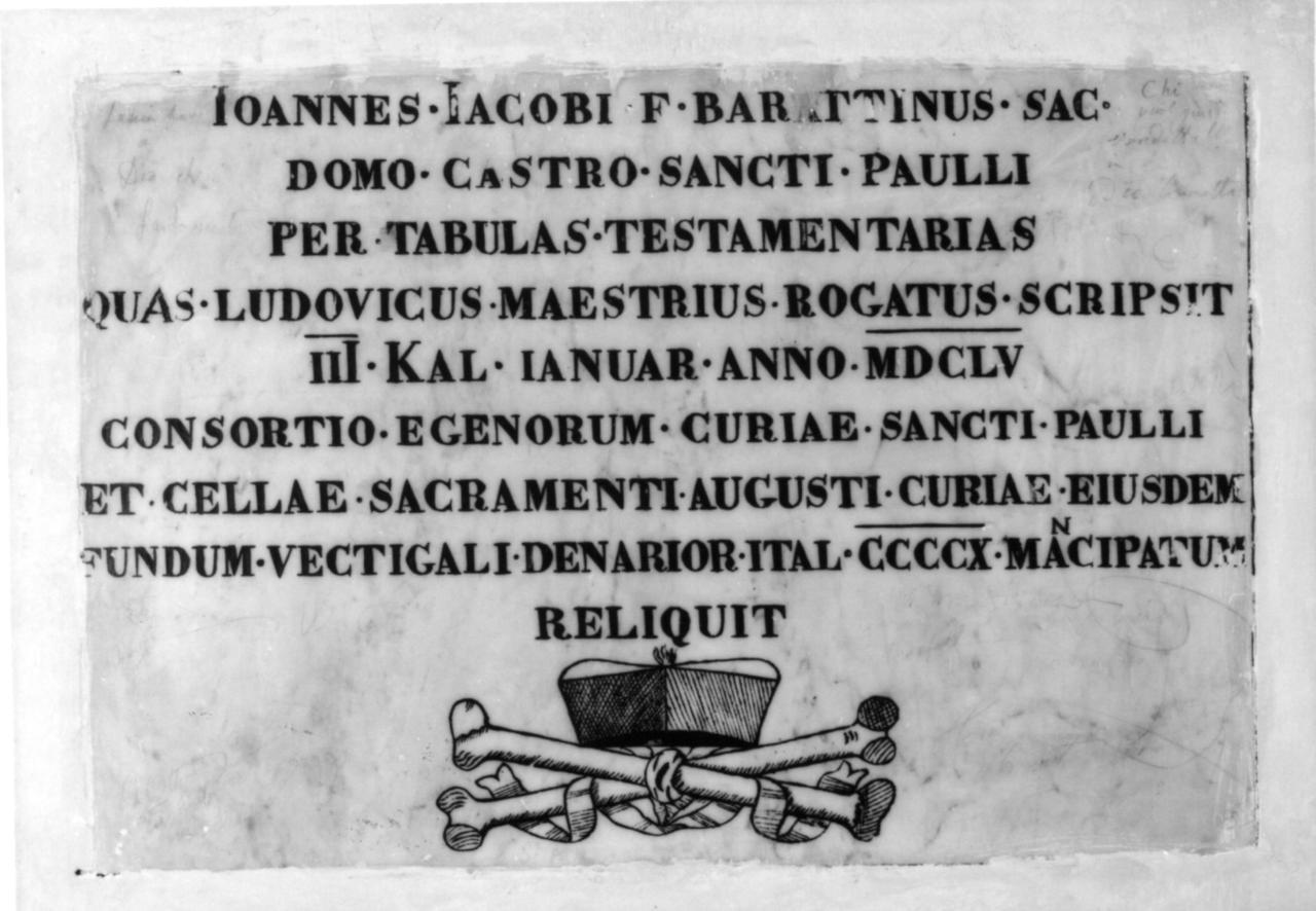 lapide - bottega reggiana (sec. XVII)