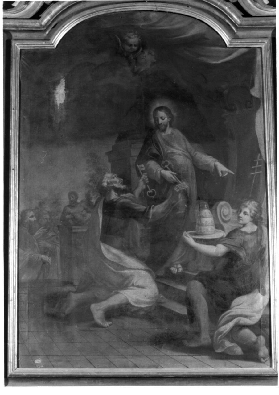 Cristo consegna le chiavi a San Pietro (dipinto) di Massarini Girolamo (fine sec. XVII)