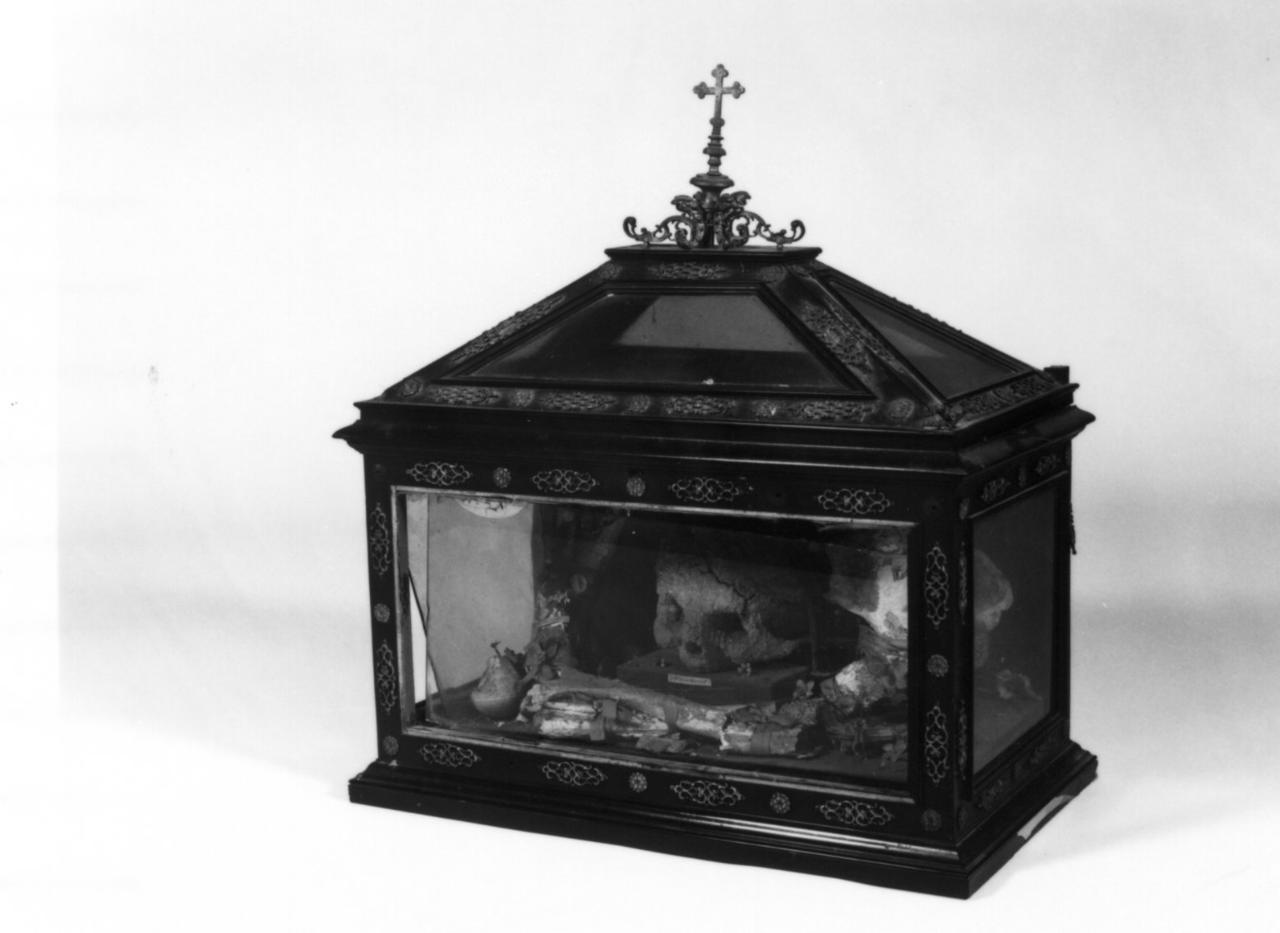 reliquiario a teca - a cassetta - bottega italiana (primo quarto sec. XVIII)