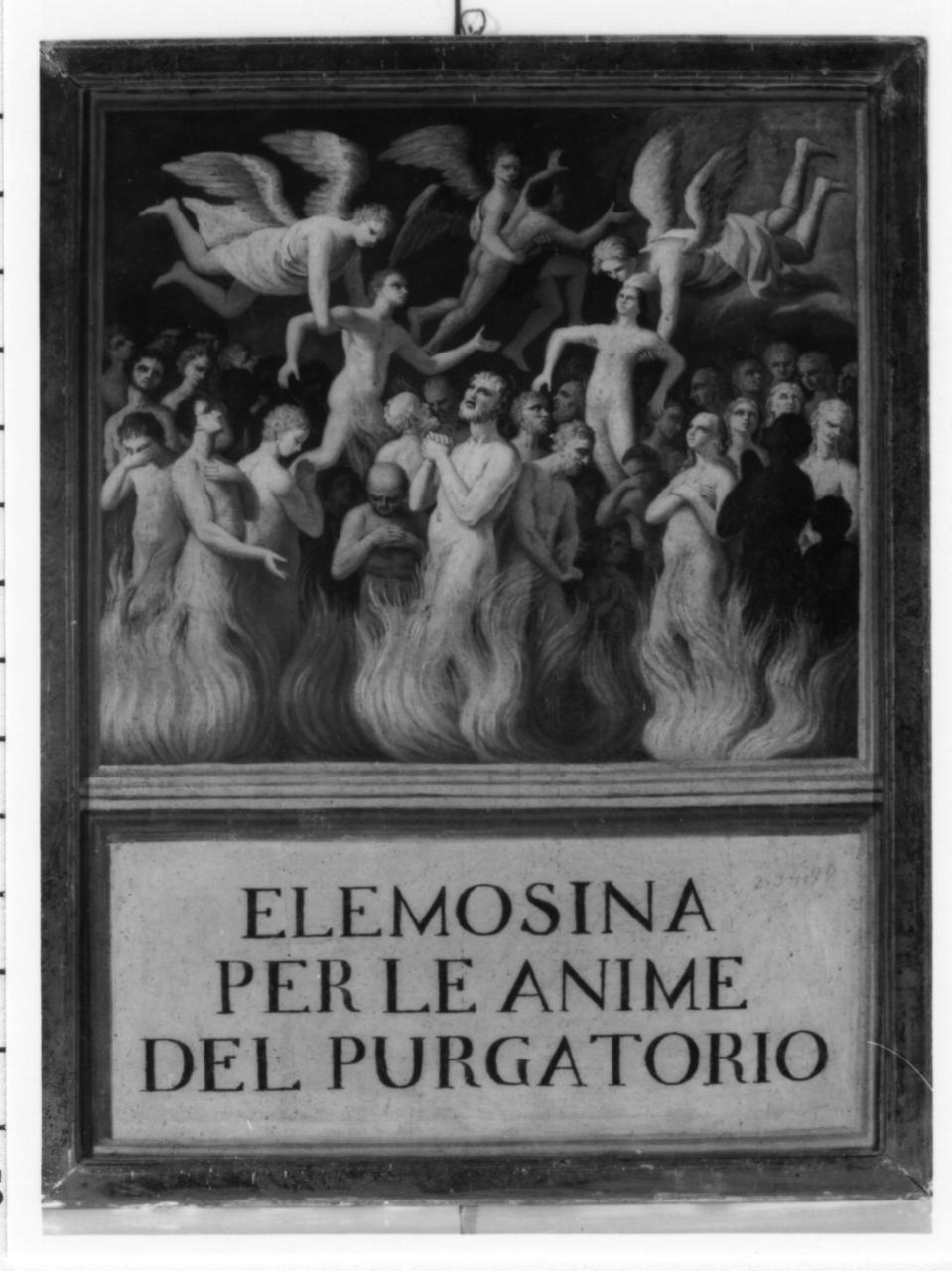 anime del purgatorio (dipinto) - ambito reggiano (sec. XIX)