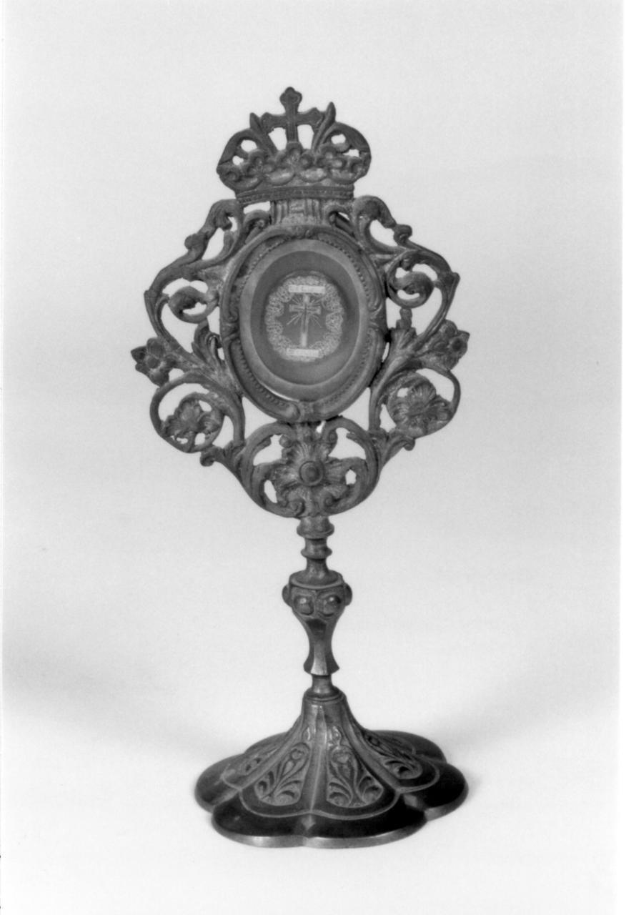 reliquiario - a ostensorio - bottega emiliana (fine/inizio secc. XIX/ XX)