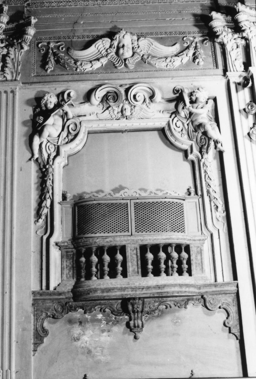 motivi decorativi a festoni con cherubini/ angeli (decorazione plastica, elemento d'insieme) - ambito modenese (sec. XVII)