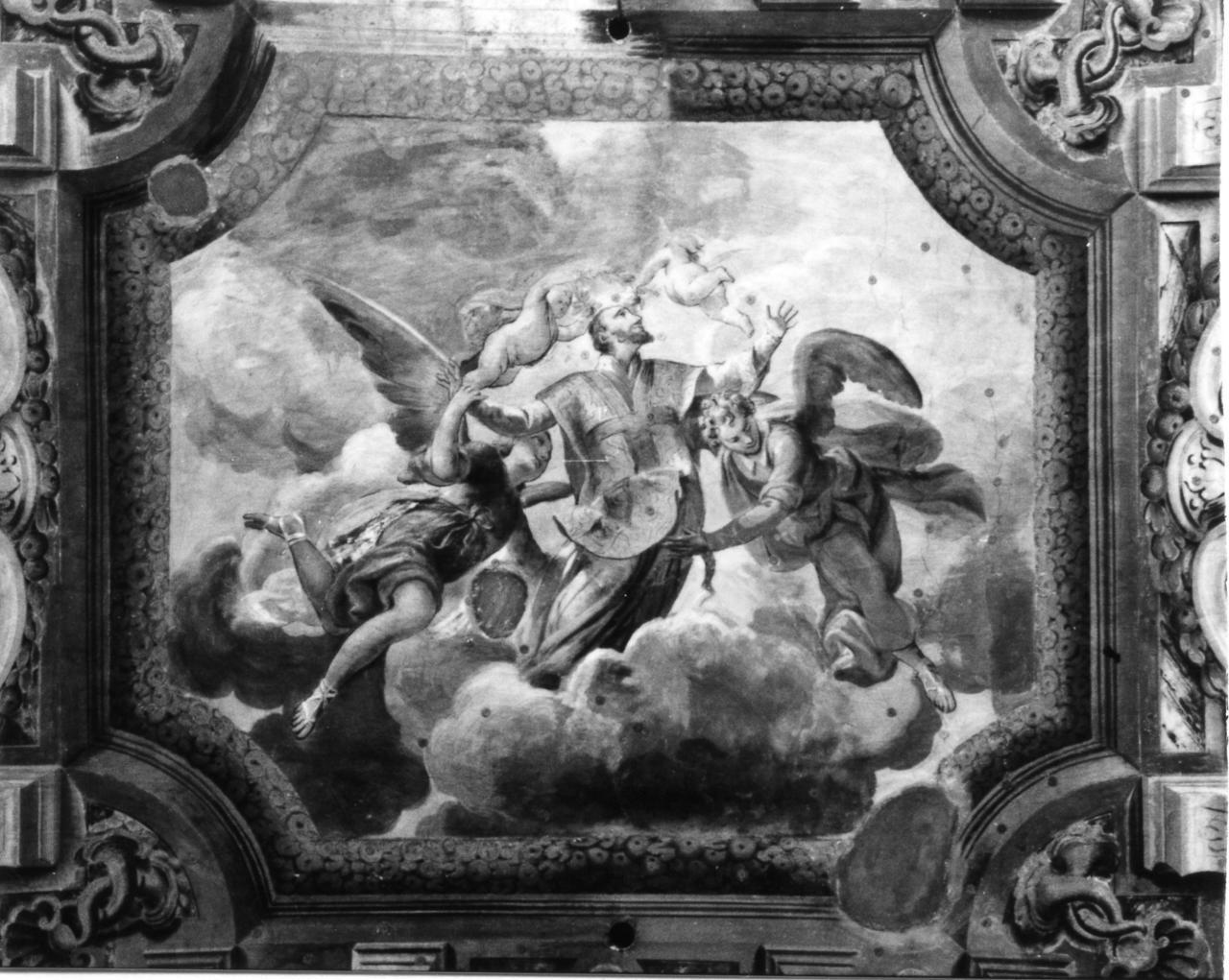 Sant'Andrea Avellino in gloria (decorazione pittorica, elemento d'insieme) di Caula Sigismondo, Sansone Sebastiano (sec. XVII)