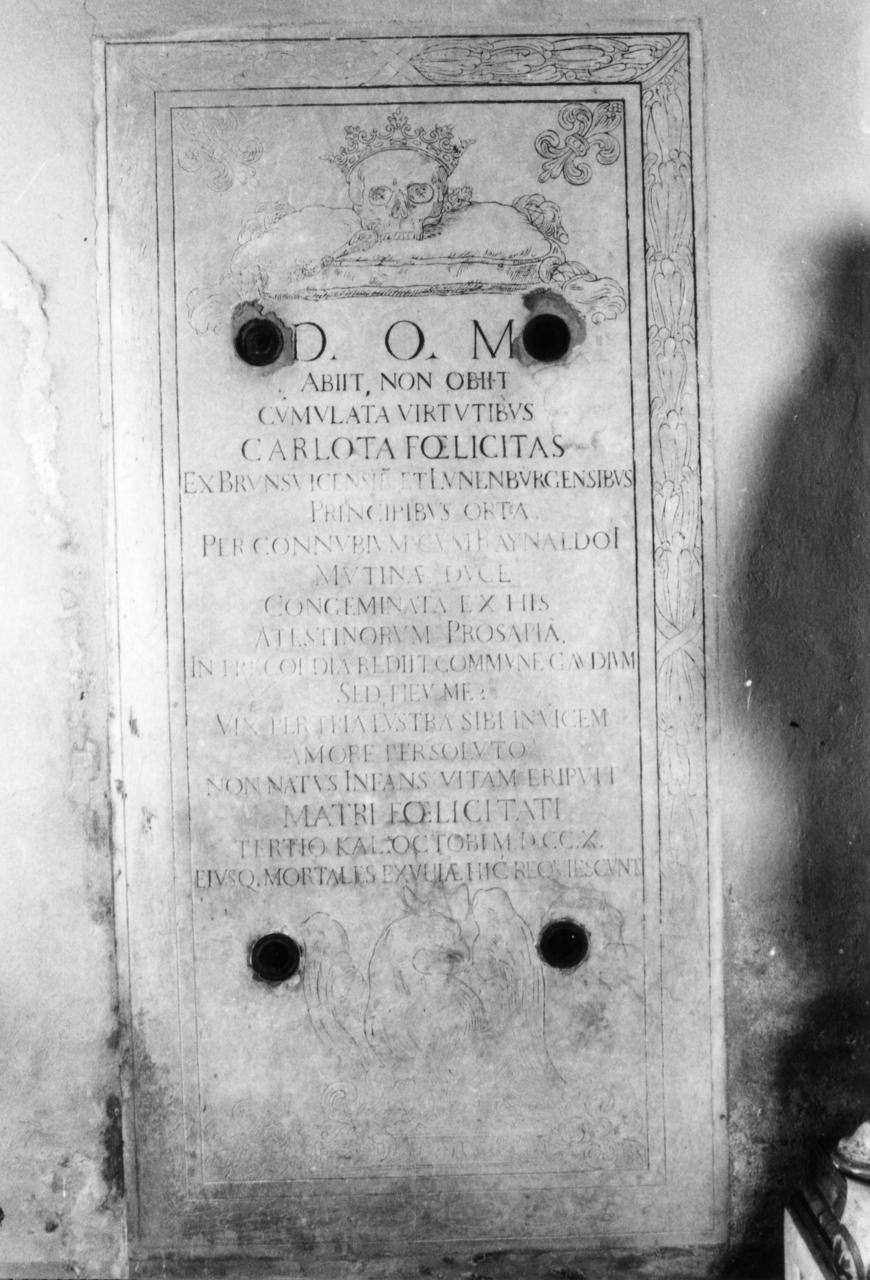 lapide tombale - bottega emiliana (sec. XVIII)