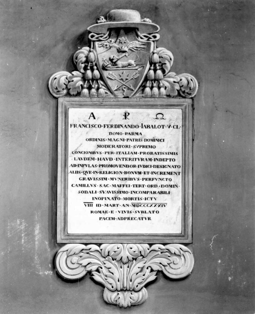 lapide commemorativa di Carnevali Vincenzo (sec. XIX)