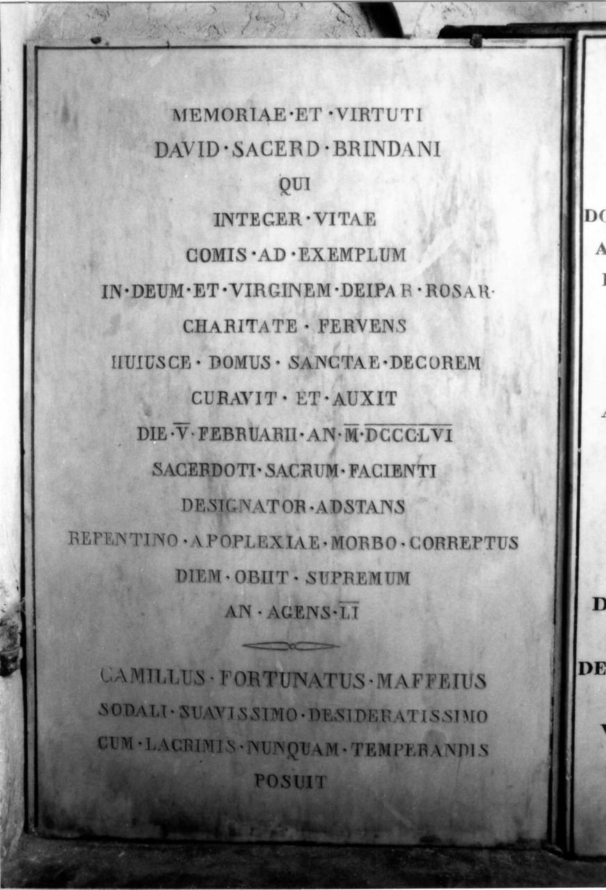 lapide commemorativa - bottega reggiana (sec. XIX)