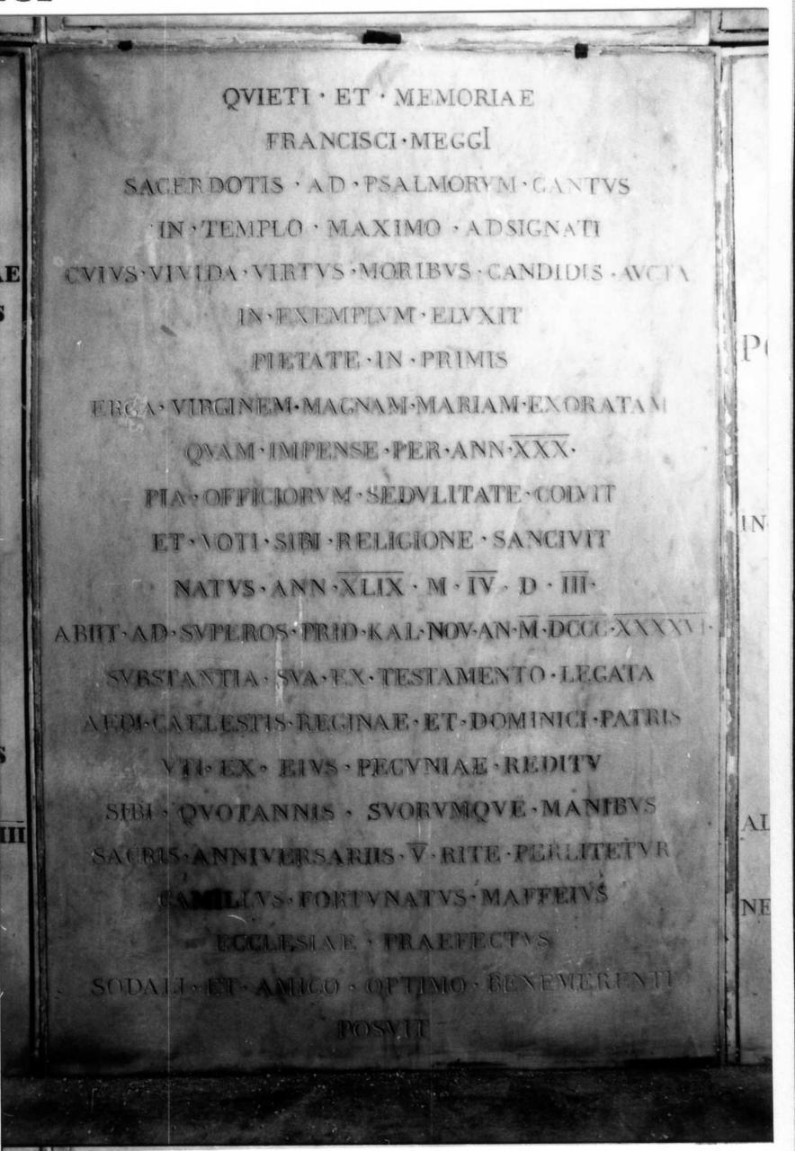 lapide commemorativa - bottega reggiana (sec. XIX)