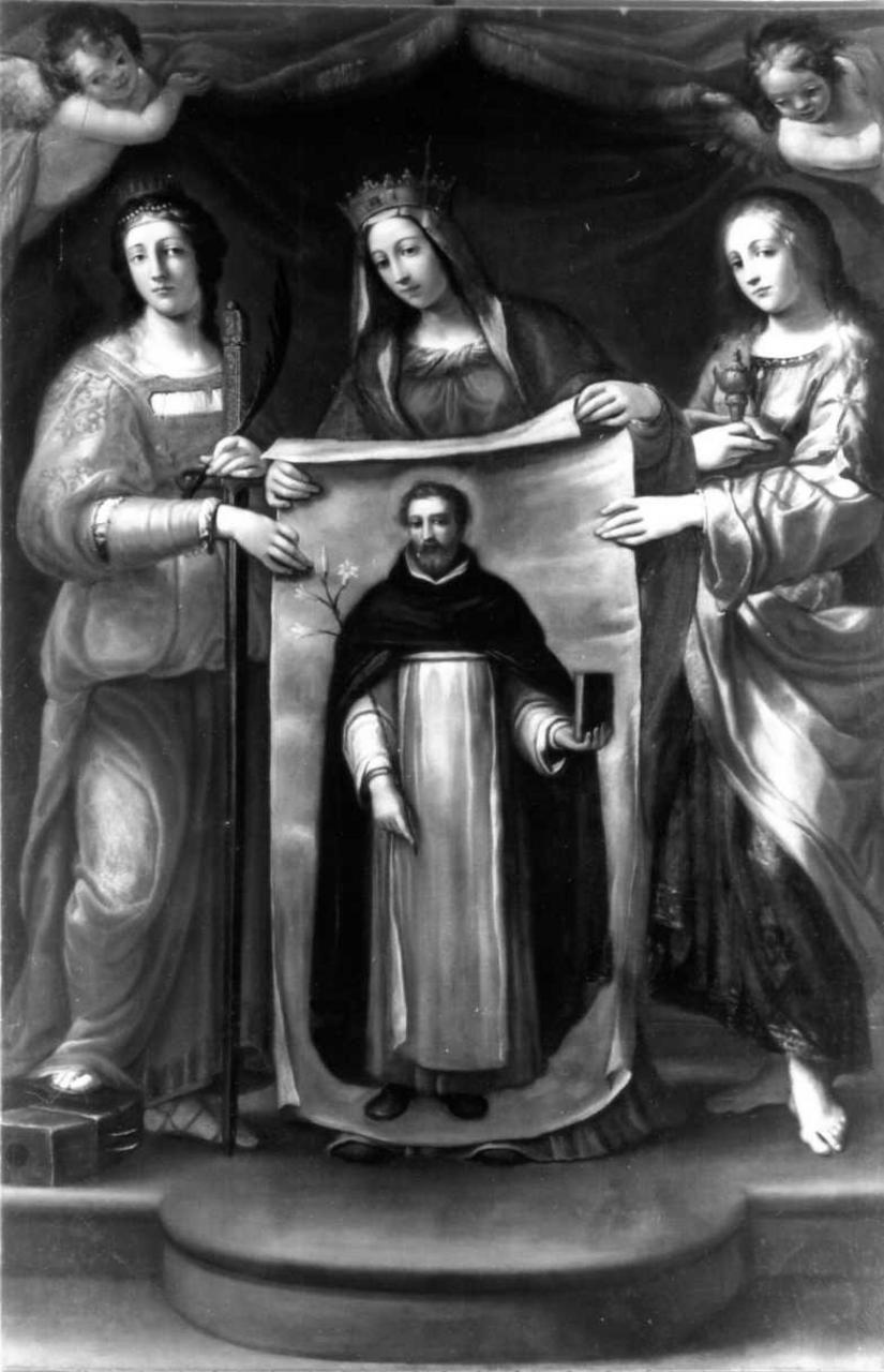 immagine di S. Domenico portata a Soriano dalla Madonna, S. Maria Maddalena e S. Caterina d'Alessandria (dipinto) di Desani Pietro (sec. XVII)