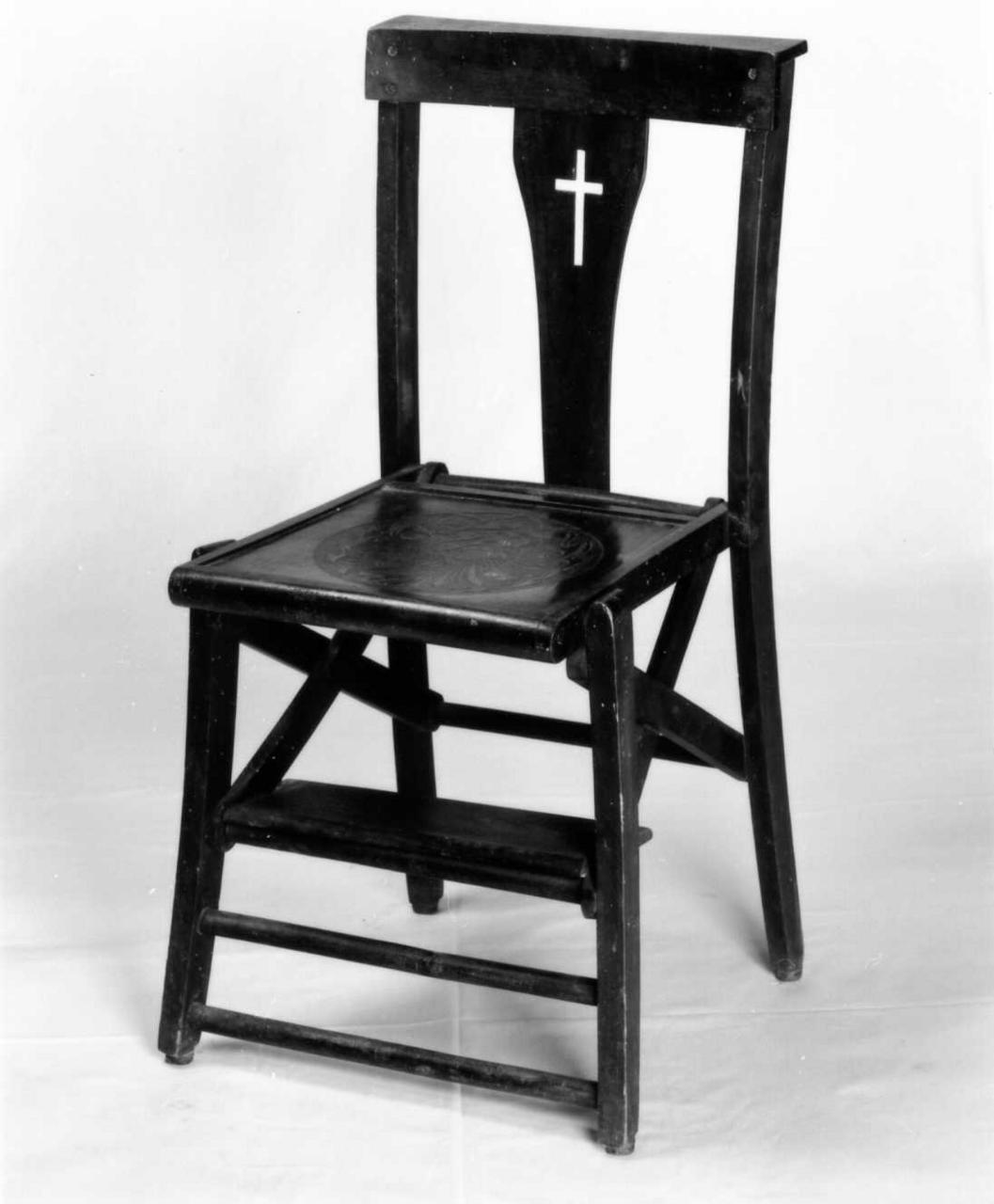 sedia con inginocchiatoio - bottega reggiana (primo quarto sec. XIX)