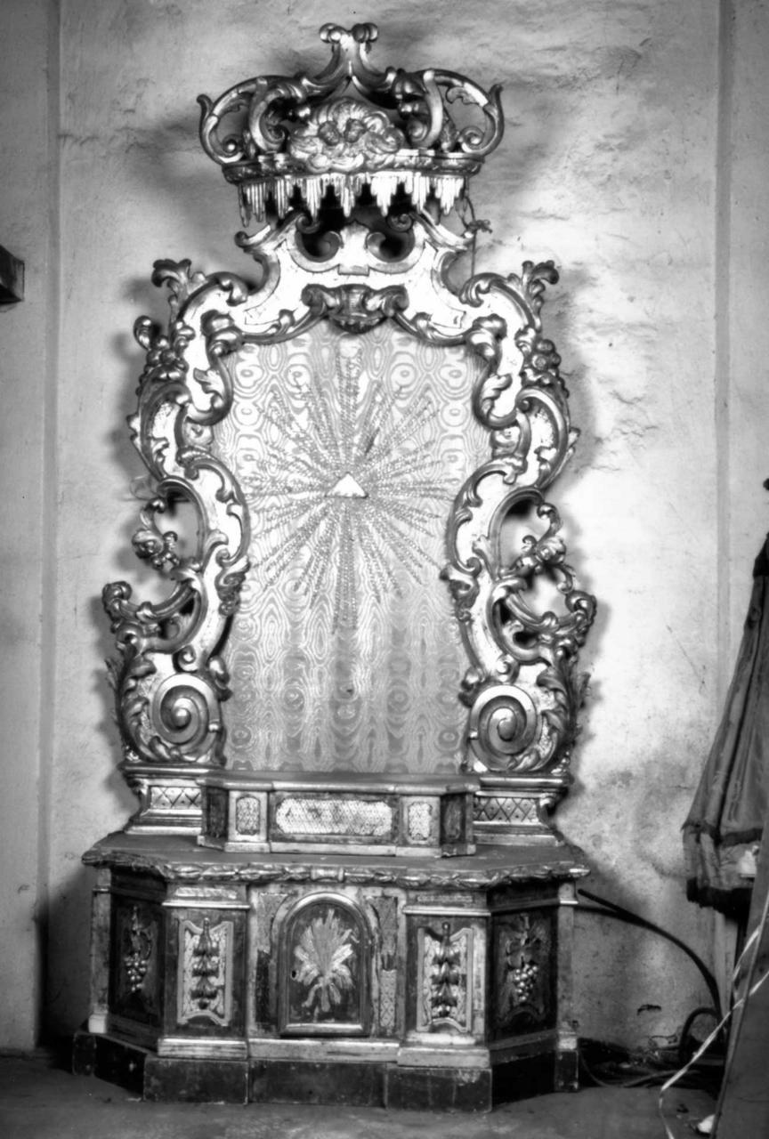 tronetto per esposizione eucaristica - a edicola - bottega emiliana (secondo quarto sec. XVIII, sec. XIX)