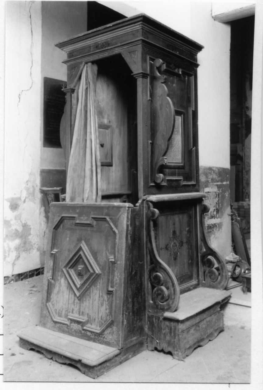 confessionale - bottega emiliana (fine/inizio secc. XVII/ XVIII, sec. XIX)