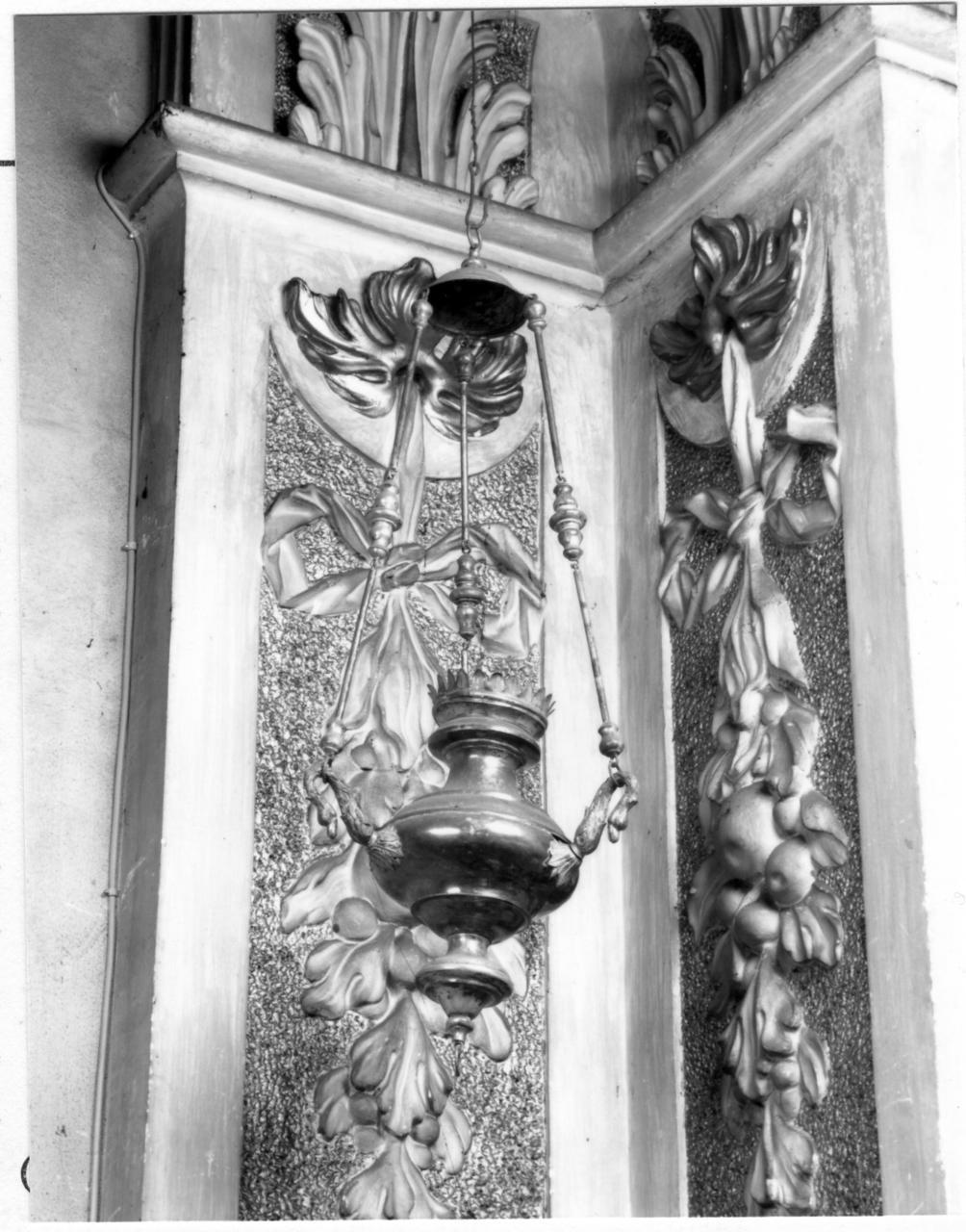 lampada pensile a vaso, serie - bottega emiliana (sec. XIX)