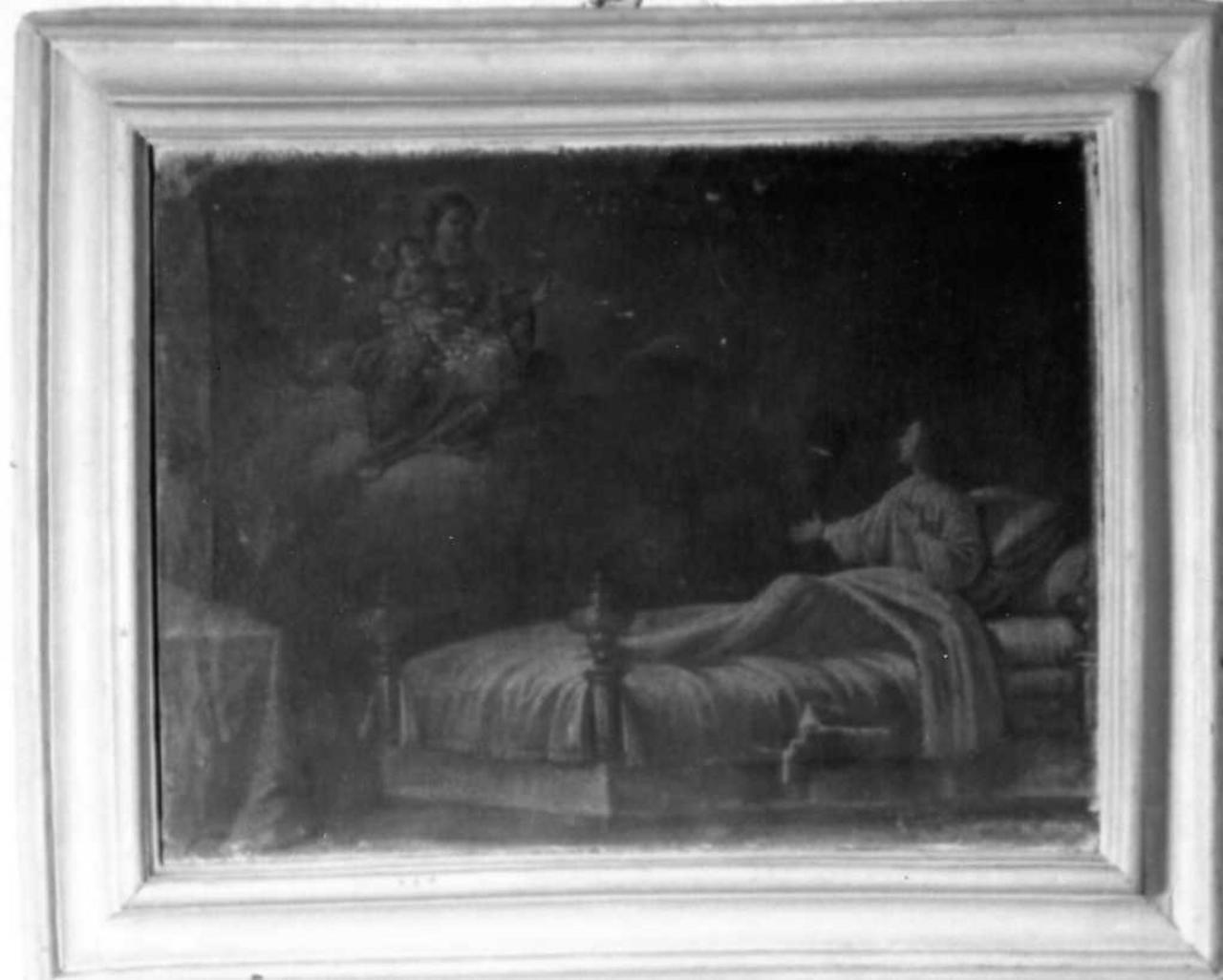 Madonna con Bambino che appare ad un infermo (ex voto) - ambito emiliano (sec. XVII)