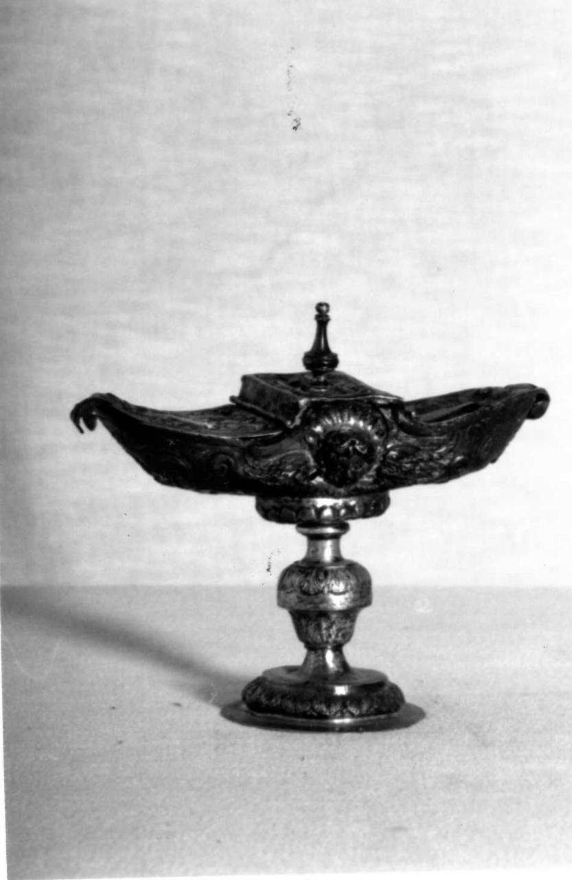 navicella portaincenso - bottega emiliana (seconda metà sec. XVII)