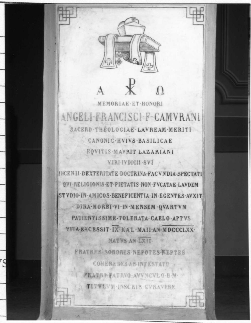 lapide commemorativa - bottega reggiana (sec. XIX)