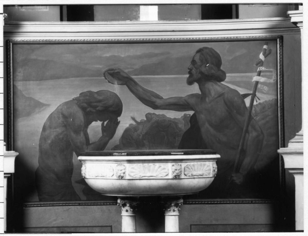 battesimo di Cristo (dipinto) di Manicardi Cirillo (sec. XX)