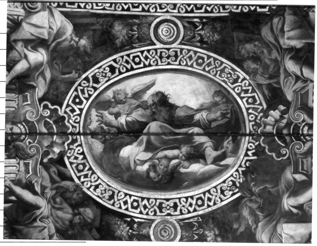 Dio Padre in gloria fra i quattro Evangelisti (dipinto, elemento d'insieme) di Procaccini Camillo (sec. XVI)