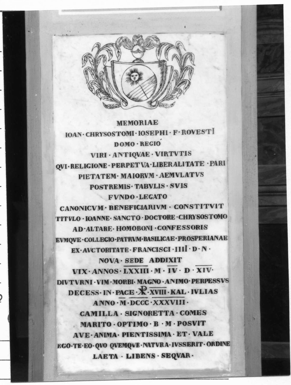 lapide commemorativa - bottega reggiana (sec. XIX)