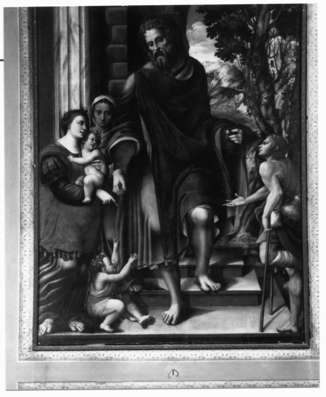 Sant'Omobono distribuisce l'elemosina ai poveri (dipinto) di Patarazzi Nicolò (sec. XVI)