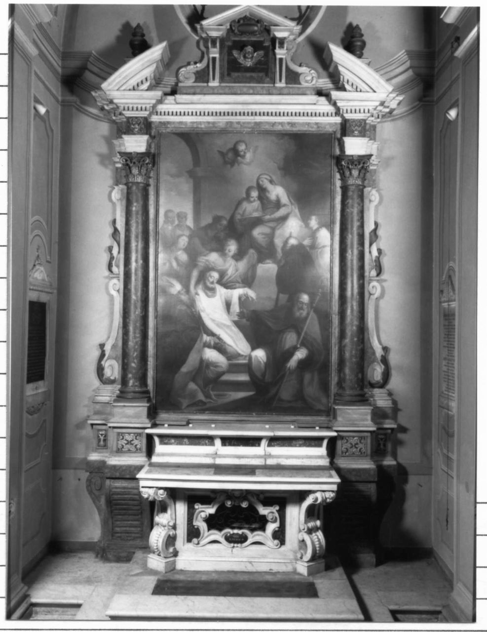 motivi decorativi vegetali con putti alati (ancona) - bottega reggiana (secondo quarto sec. XVII)