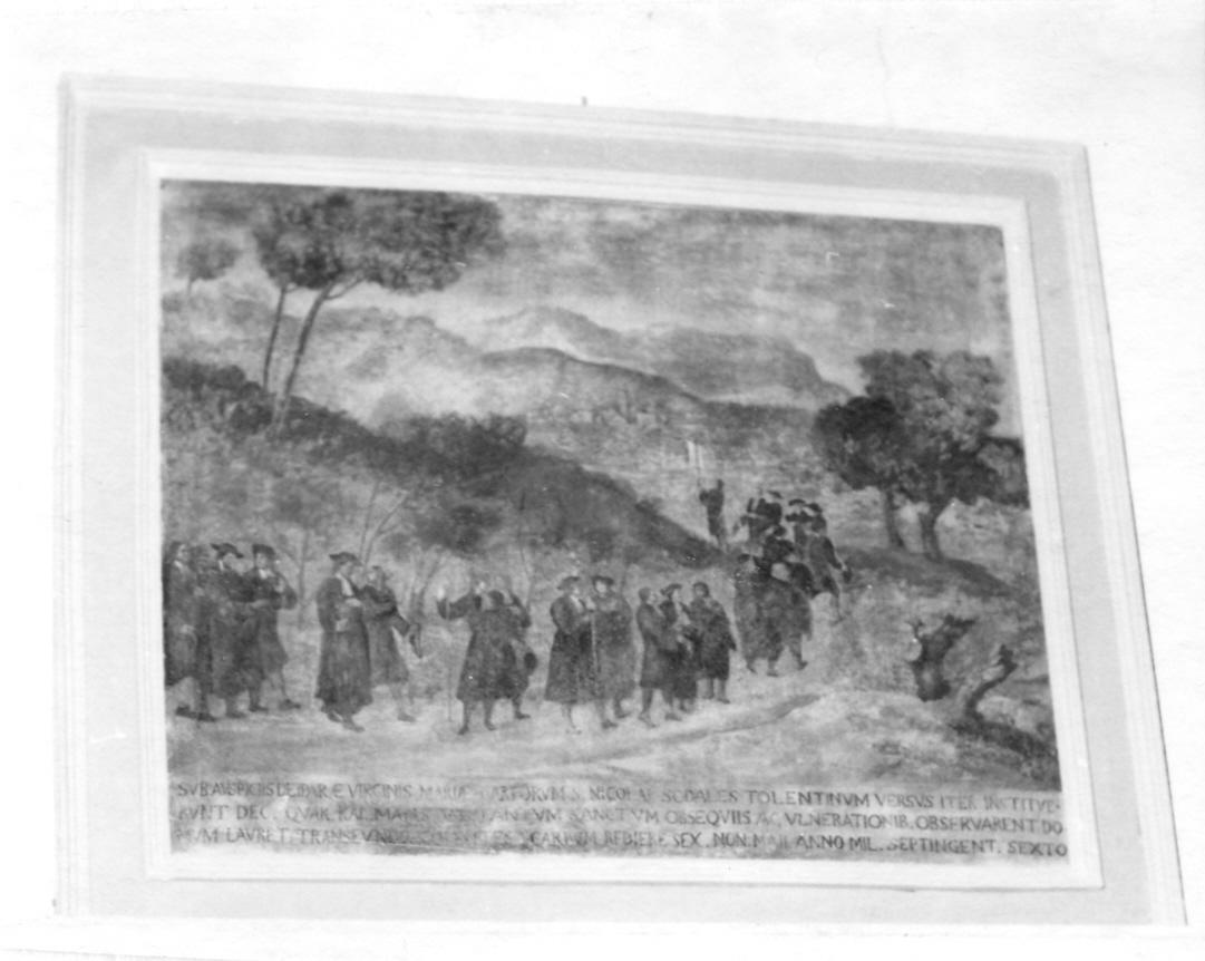 pellegrinaggio dei Confratelli di San Nicola a Tolentino (dipinto) - ambito carpigiano (sec. XVIII)