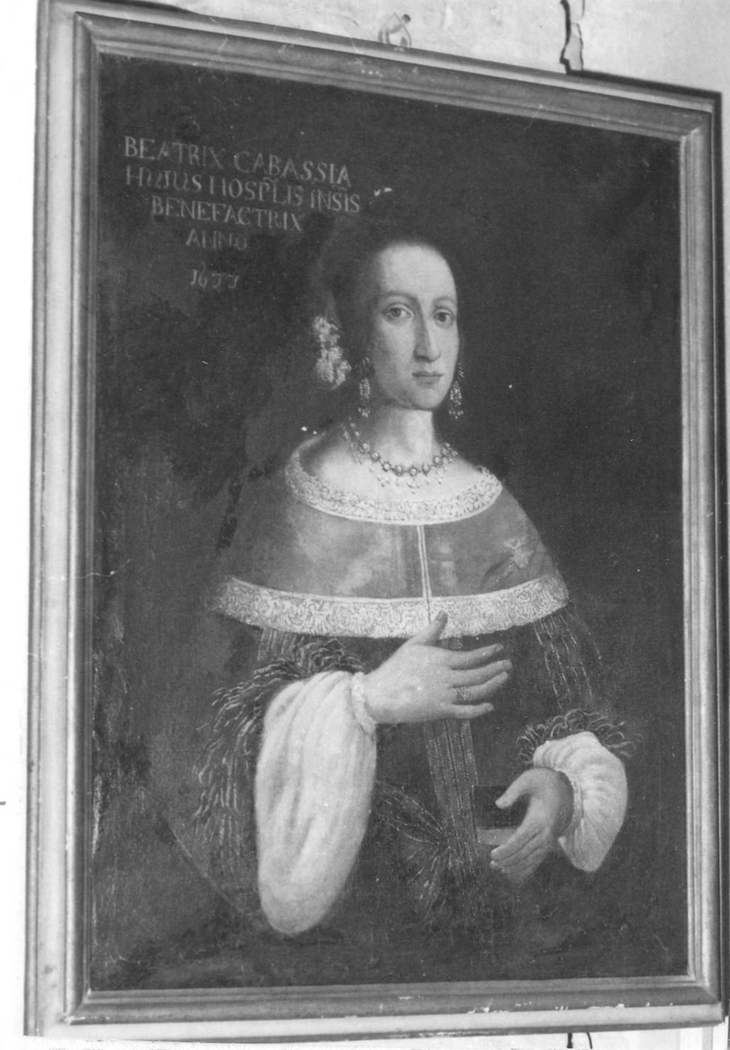 ritratto di Beatrice Cabassi (dipinto) - ambito carpigiano (seconda metà sec. XVII)