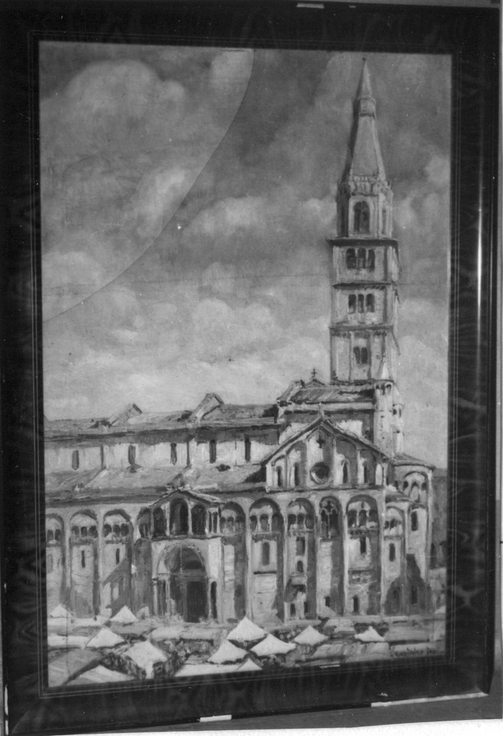 veduta del Duomo di Modena (dipinto) di Jodi Casimiro (sec. XX)