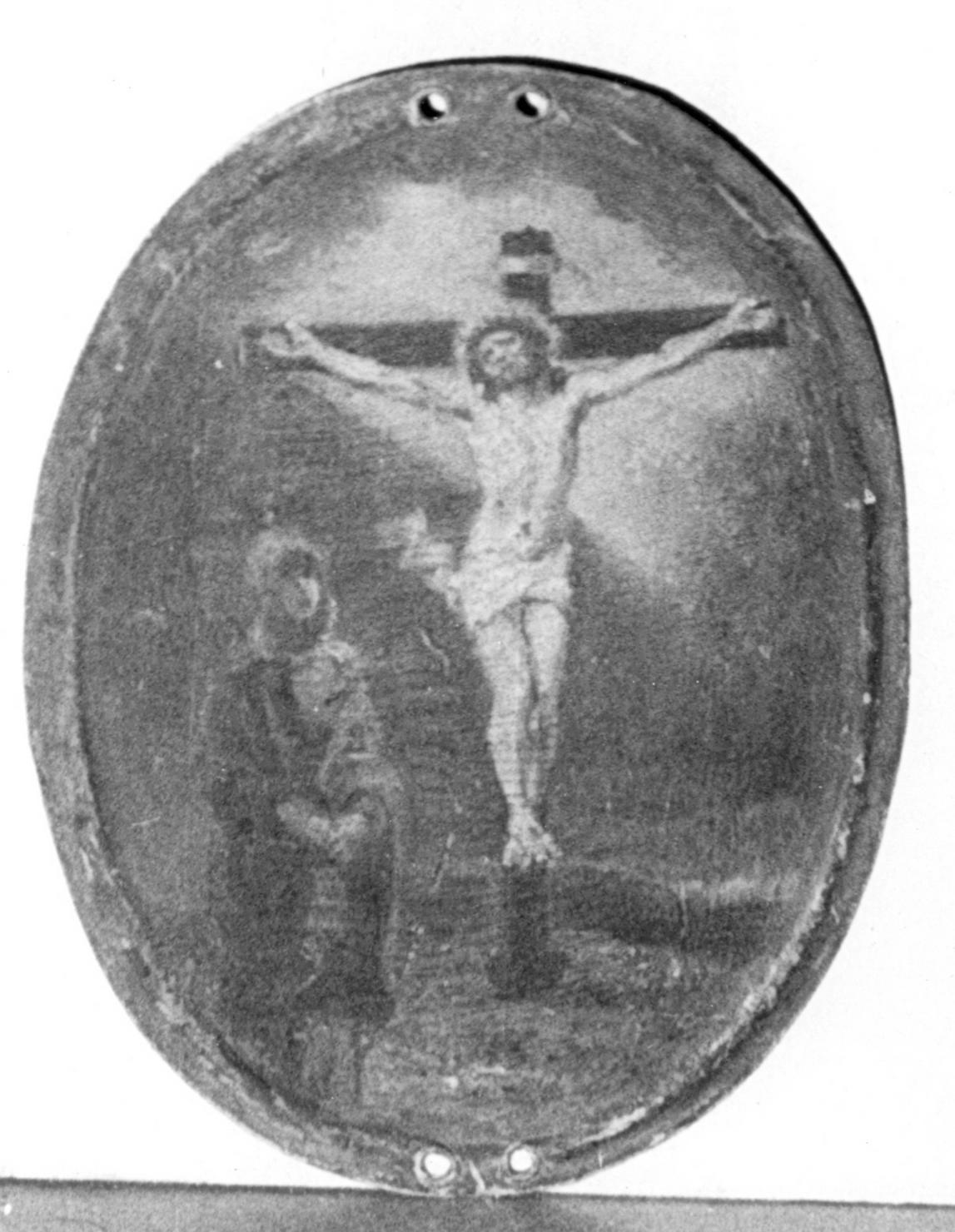 Cristo crocifisso con la Madonna Addolorata (dipinto) di Lugli Albano (seconda metà sec. XIX)
