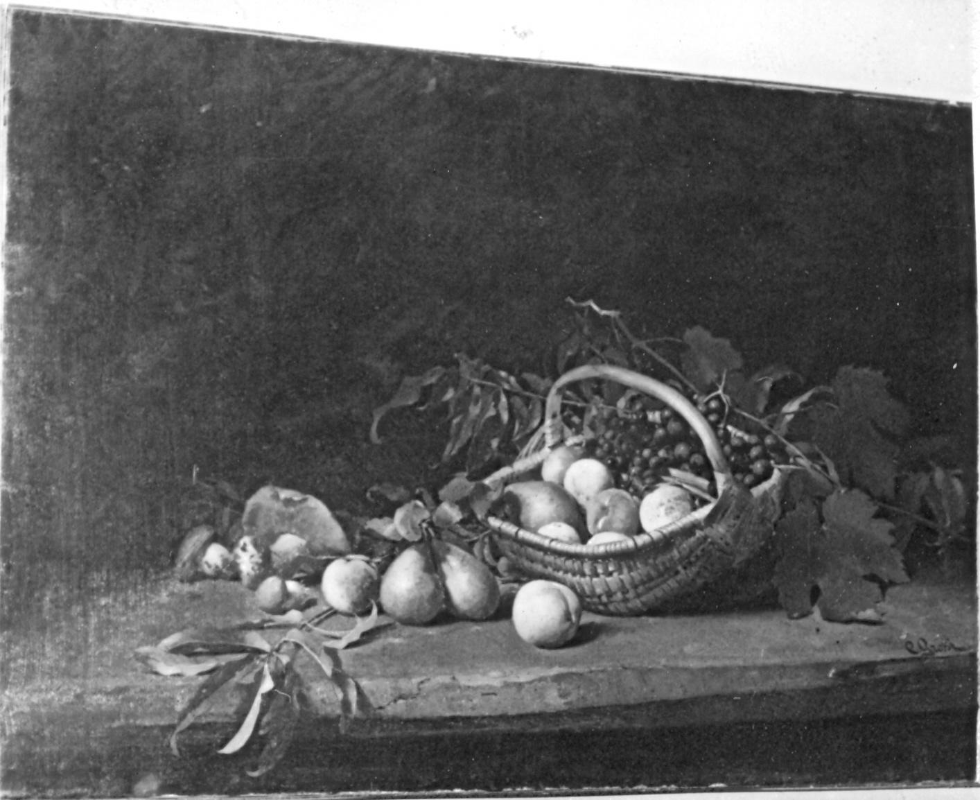 natura morta con frutta e funghi (dipinto) di Grossi Carlo (sec. XIX)