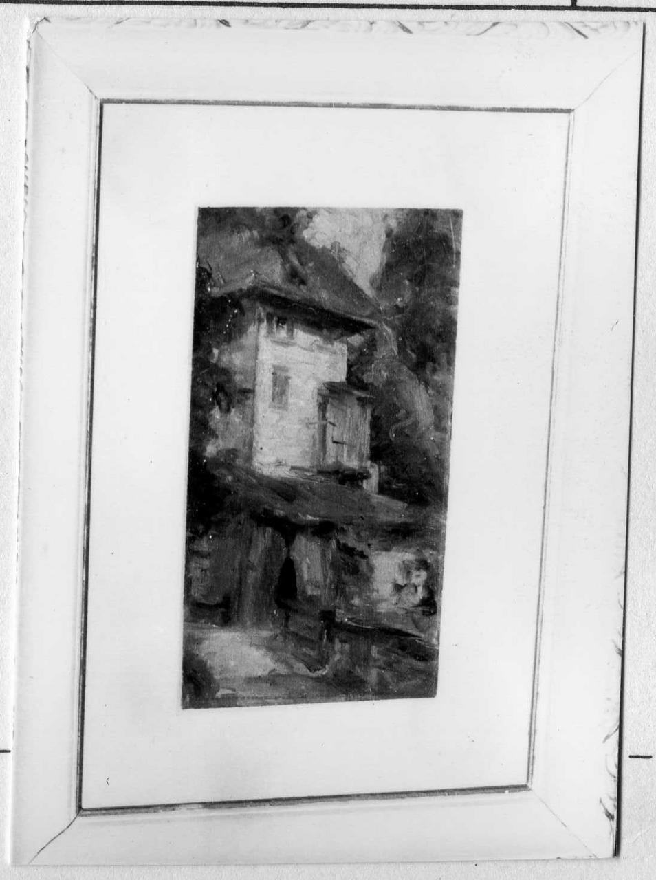 case di montagna (dipinto) di Messori Orfeo (primo quarto sec. XX)