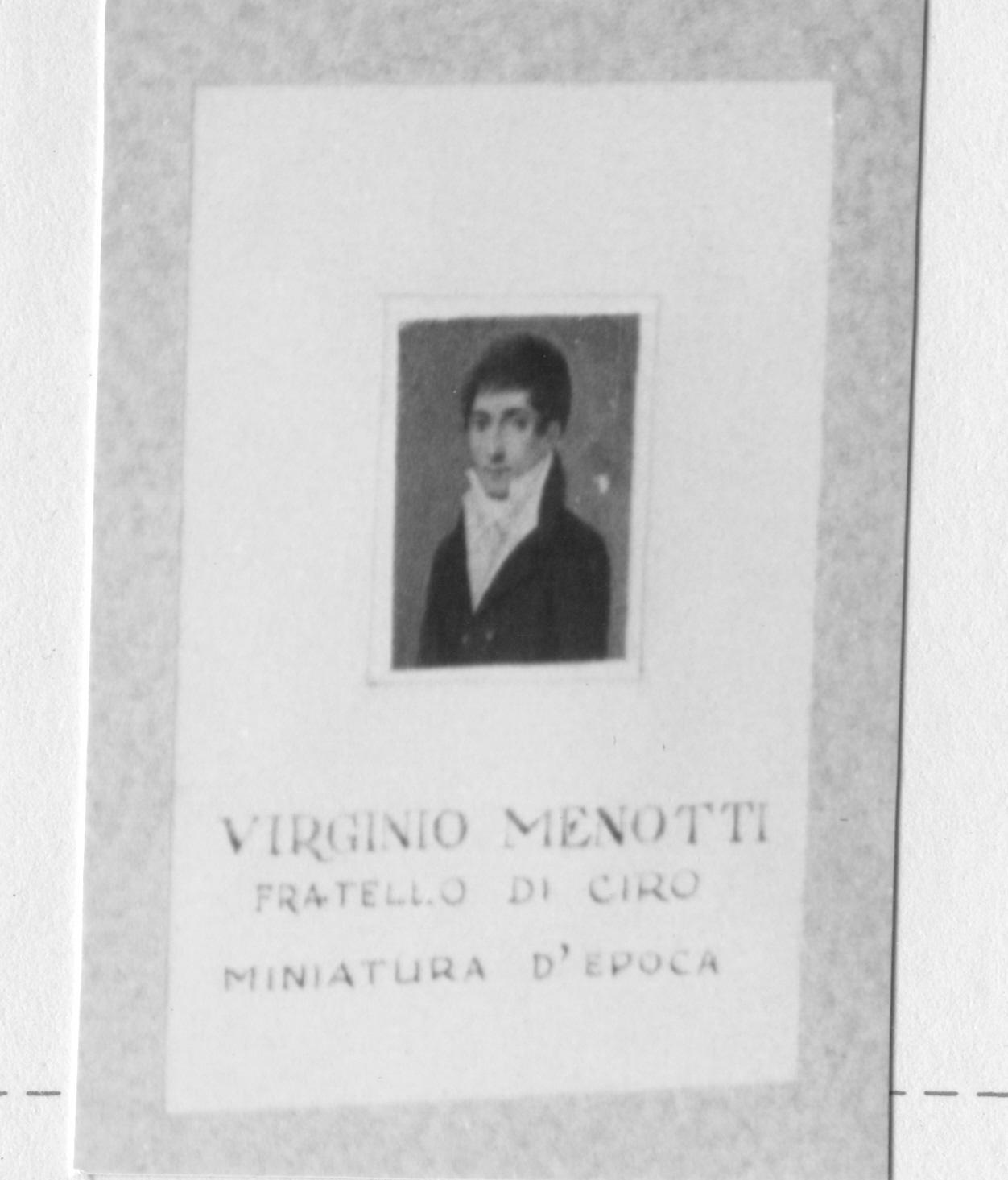 ritratto di Virginio Menotti (dipinto) di Bianchini Ciarlini Ippolito (attribuito) (inizio sec. XIX)
