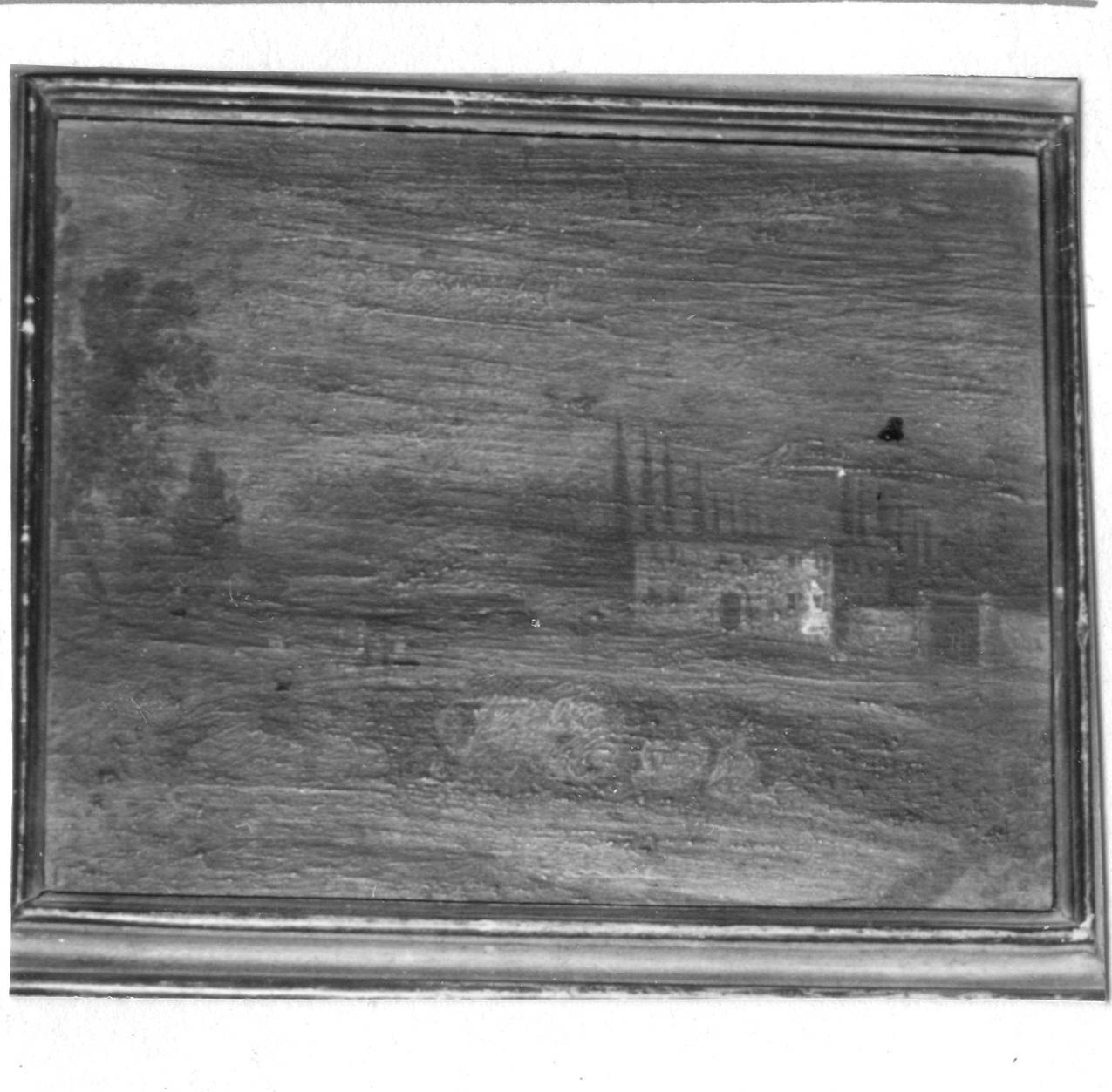 paesaggio con villa (dipinto) - ambito carpigiano (fine sec. XVIII)