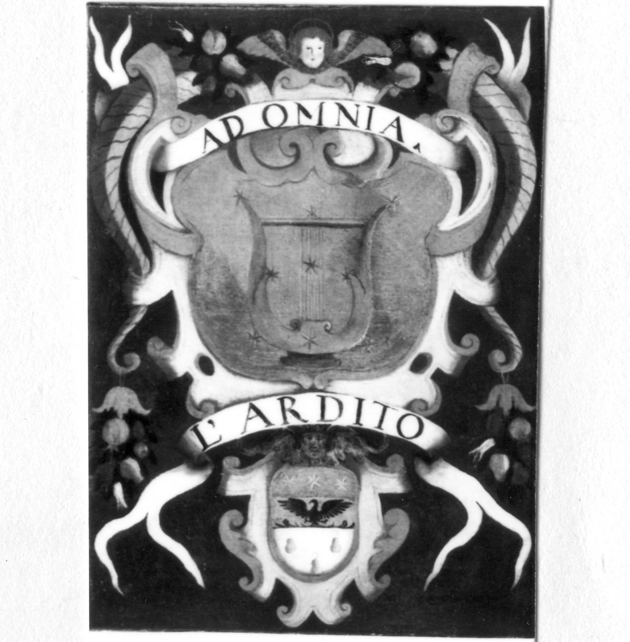 impresa e stemma di accademico degli Apparenti (dipinto) - ambito carpigiano (metà sec. XVII)