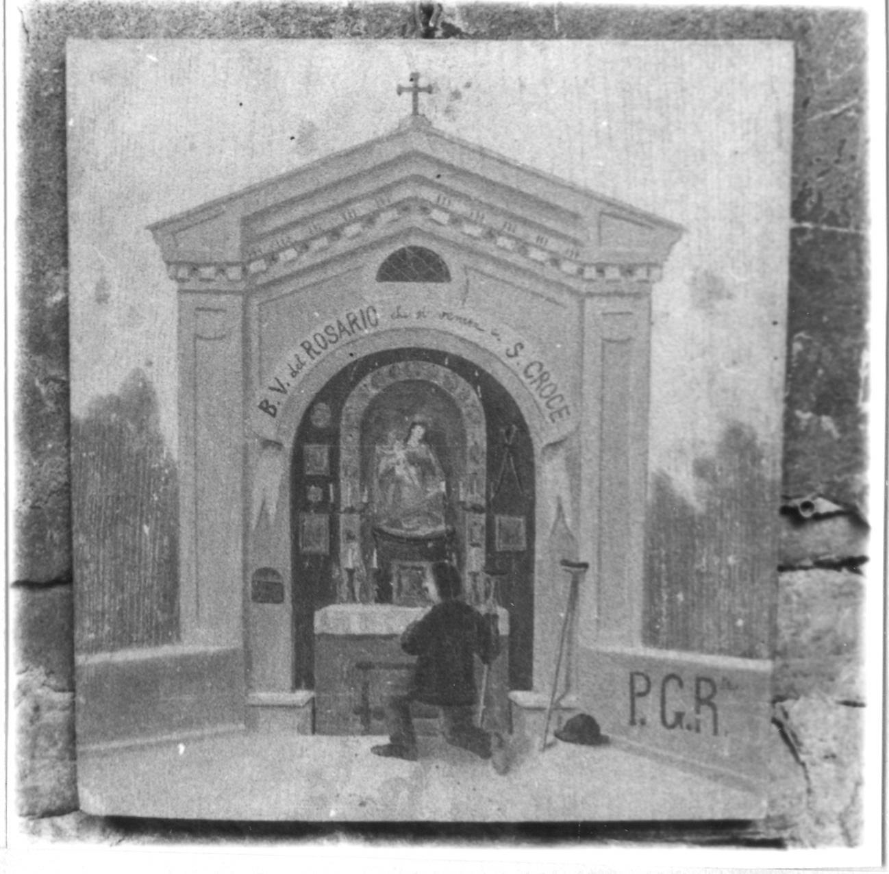 uomo in preghiera (ex voto) - ambito carpigiano (seconda metà sec. XIX)