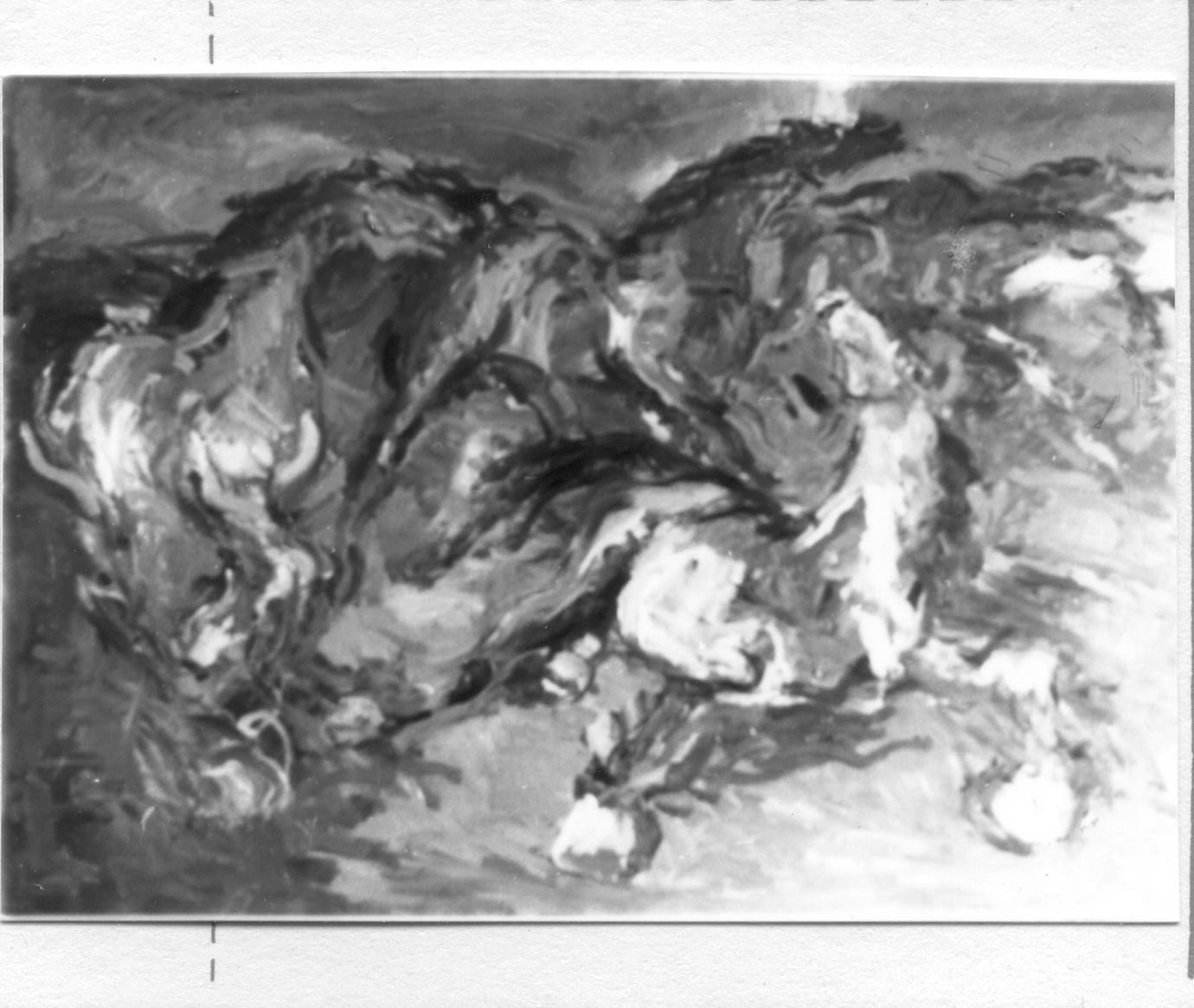 cavalli in corsa (dipinto) di Vellani Sergio (sec. XX)