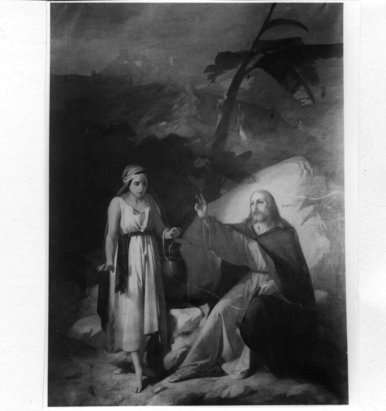 Cristo e la samaritana al pozzo (dipinto) di Simonazzi Antonio (seconda metà sec. XIX)