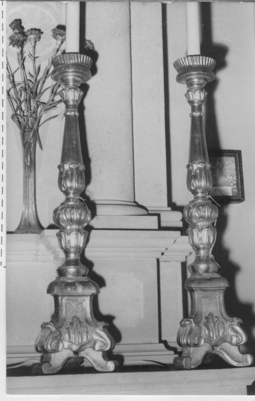 candeliere, serie - bottega emiliana (metà sec. XVIII)