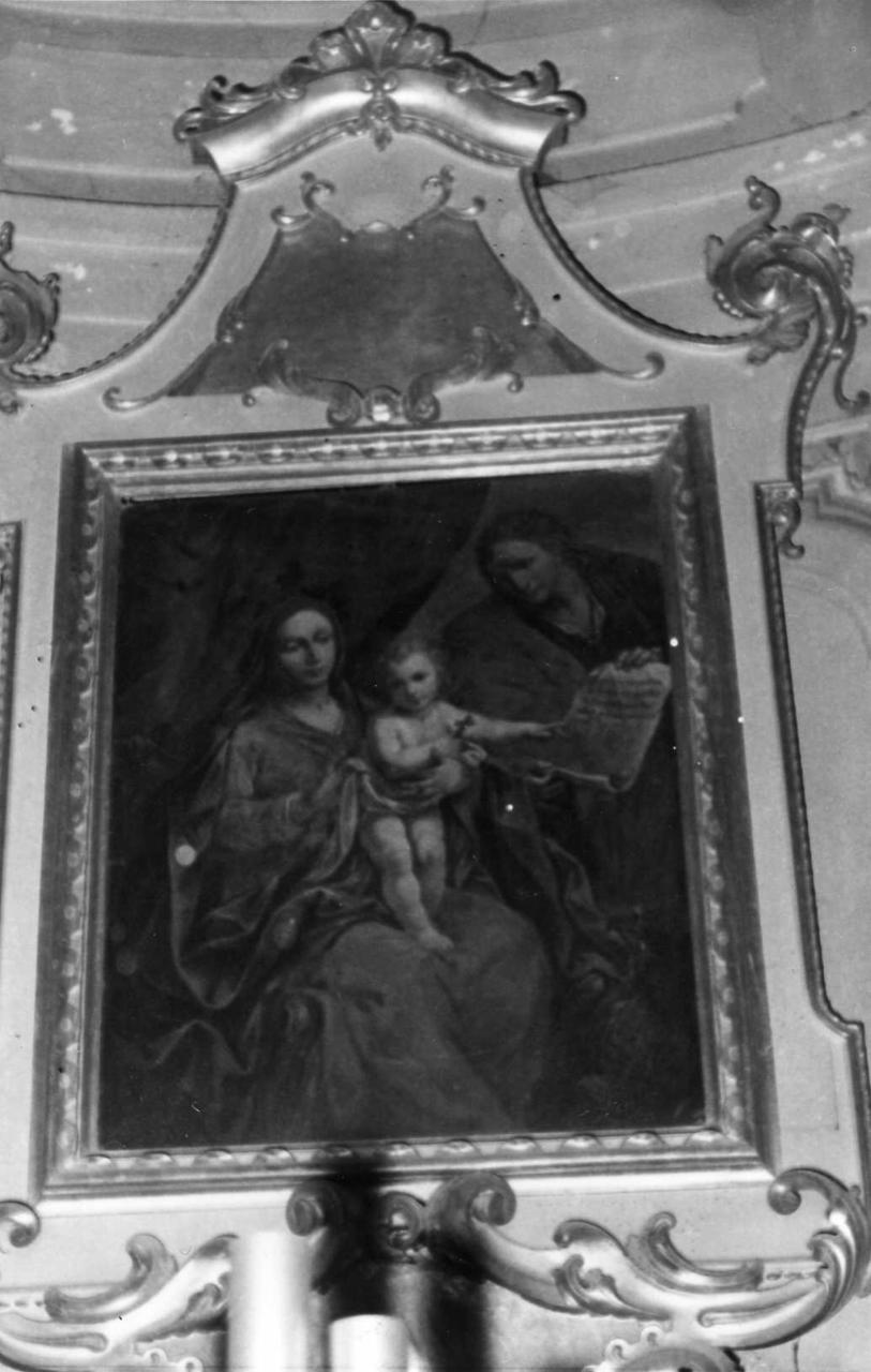 Madonna con Bambino e San Giovanni Evangelista (dipinto) di Vellani Francesco (prima metà sec. XVIII)
